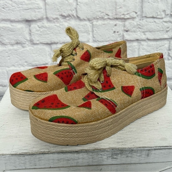 Cute Watermelon Canvas Platform Sneakers - Picture 5 of 16